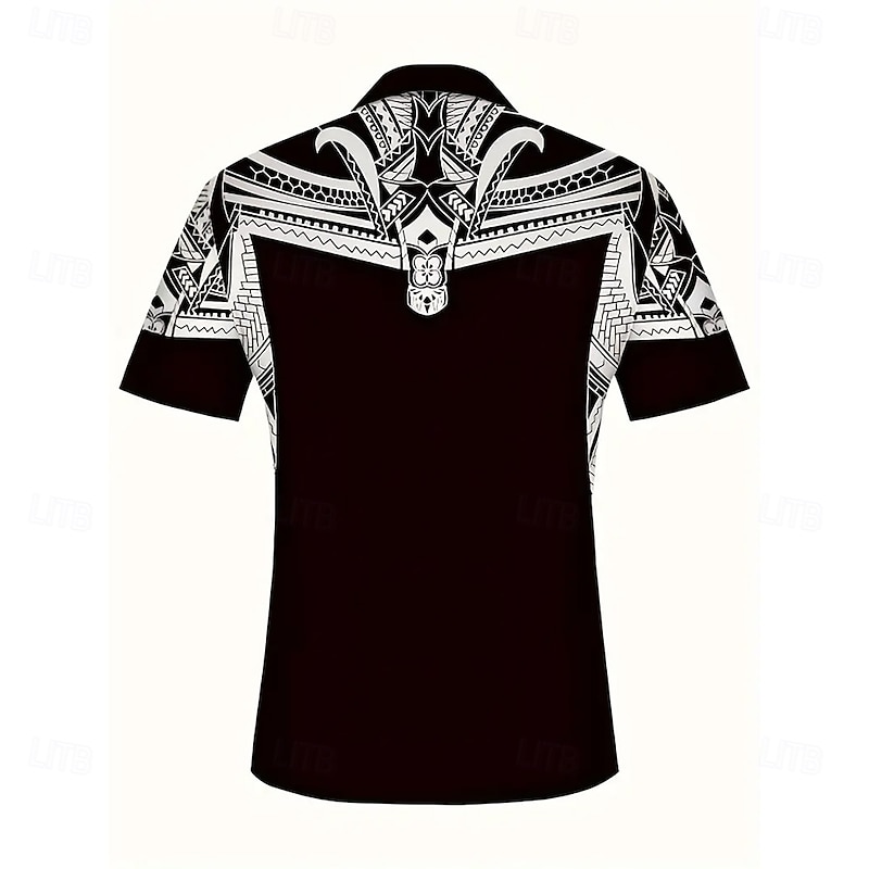 Men's Graphic Polo Short Sleeve Polo Shirts Collared Shirts Casual Outdoor Daily Wear Home Wear 3D Print Summer Spring Fall Black2