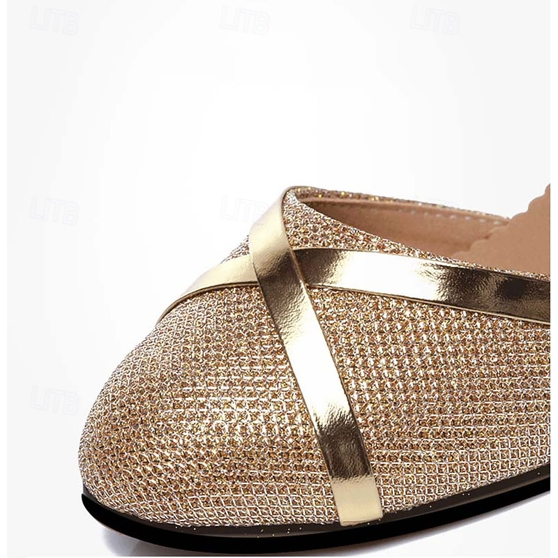 Women's Silver Glitter Ballroom Dance Shoes – Low Heel Latin Salsa Tango Shoes with Ankle Strap and Soft Suede Sole for Performance & Competition4