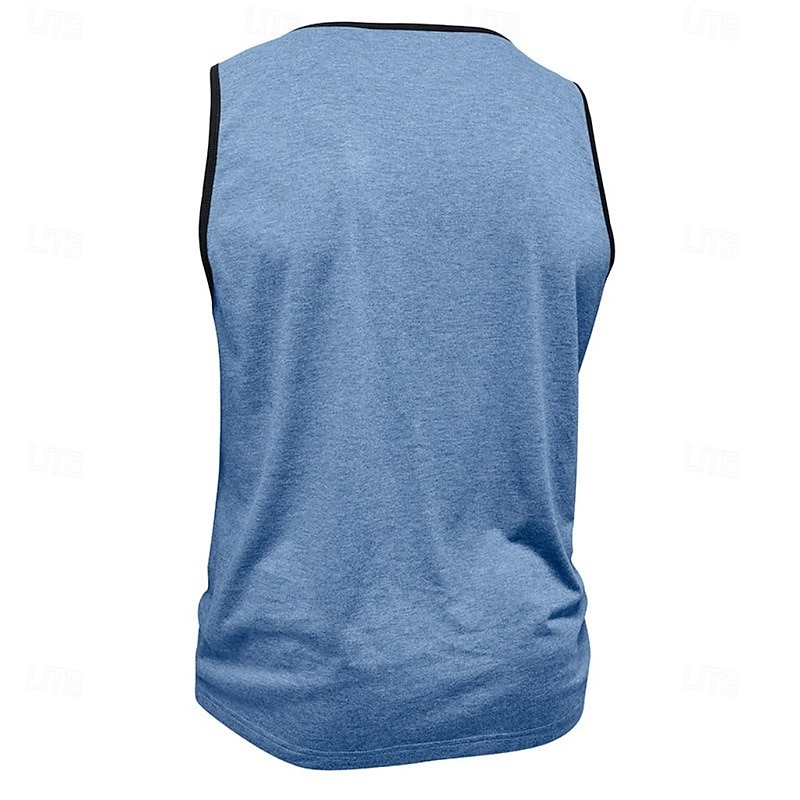 Men's Tank Top Vest Top Sleeveless Shirt Sleeveless Crew Neck Summer Plain Fashion Designer Sporty Pocket Outdoor Casual Beach Red Navy Blue Blue Top Tee for Men3