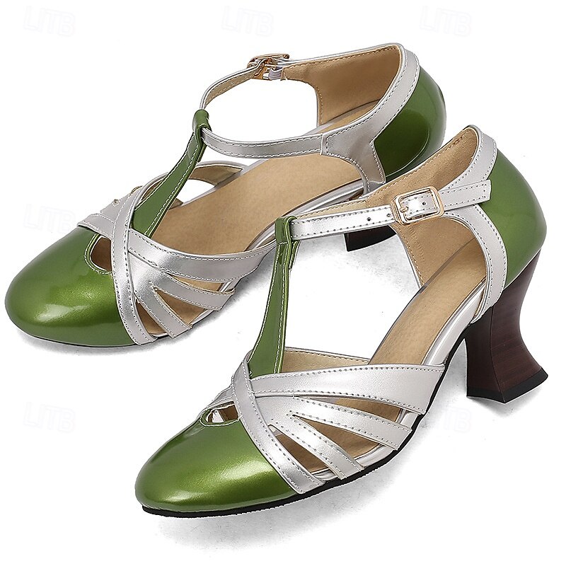 Retro Vintage 1950s Roaring 20s Shoes T-strap heels The Great Gatsby Flapper Girl Charleston Fancy Dress Women's Masquerade Wedding Evening Party Masquerade Adults' Shoes4