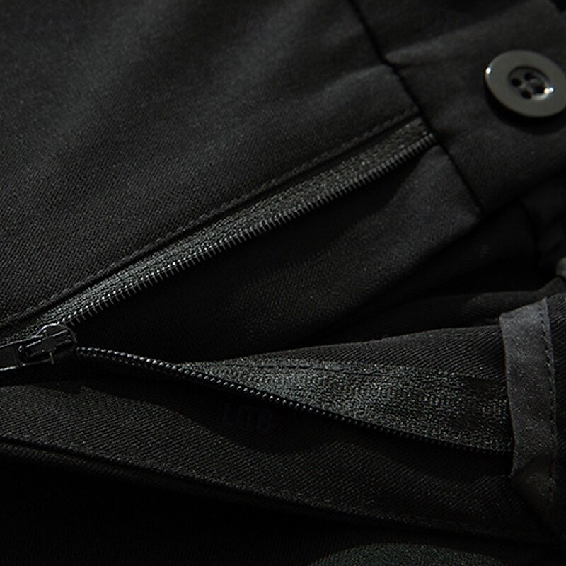 Men's Shorts Dress Shorts Bermuda shorts Casual Shorts Pleated Elastic Waist Straight Leg Plain Comfort No-Iron Knee Length Outdoor Business Daily Fashion Streetwear Black Light Grey2