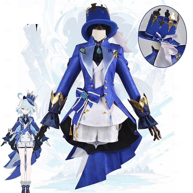 Genshin Impact Focalors Anime Cosplay Costume Outfits Cosplay Suits Video Game Costumes Halloween Carnival Party Comic Con Costume For Women's Adults'