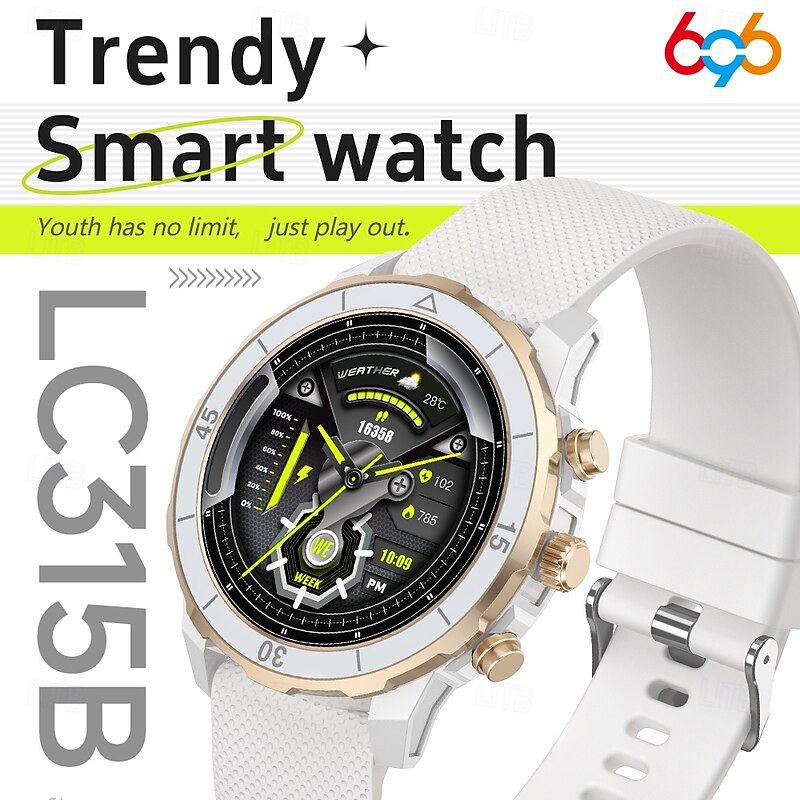 696 LC315B Smart Watch 1.27 inch Smartwatch Fitness Running Watch Bluetooth Pedometer Call Reminder Sleep Tracker Compatible with Android iOS Women Men Hands-Free Calls Message Reminder IP 67 41mm2