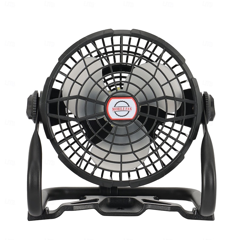 1 Pc 6 Inch Portable Home Camping Light Fan With 360 Degree Rotation, Power Display With Infinite Speed Regulation, Floodlighting That Can Be Hung Or Standing2
