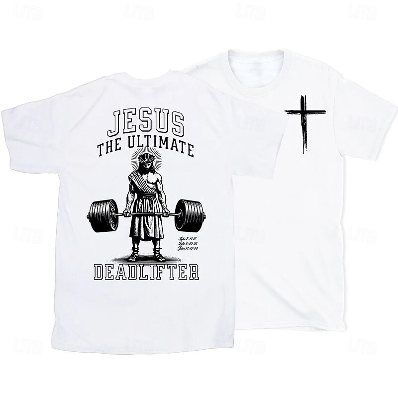 Easter Men's Jesus T Shirt Short Sleeve T shirt 3D Print Crew Neck Shirt Designer Casual Party Holiday Black White Blue Summer Spring Clothing Apparel S M L XL XXL XXXL4