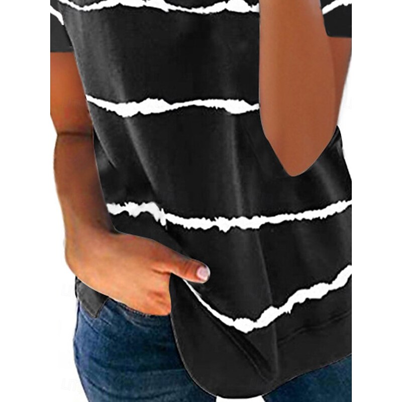 Women's Blouse Graphic Stylish Casual Short Sleeve Crew Neck Regular Tops Daily Pocket Buttons Black White Pink Gray Summer Spring2