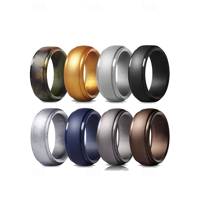 Matte Black Silicone Ring for Men – Comfortable & Durable Wedding Band, Stylish Rubber Ring for Active Lifestyle, Sports, Work & Daily Wear