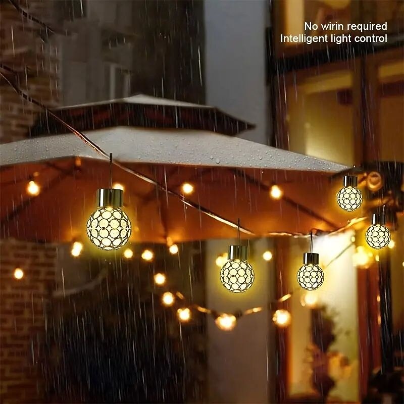 2 Pcs LED Solar Outdoor Lights Hanging Chandeliers Outdoor Waterproof Lantern with Color Changing Light for Outdoor Garden Balcony Yard Holiday Decoration