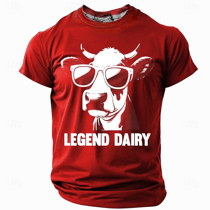 Men's Funny Milk Cows T Shirt Short Sleeve T shirt 3D Print Crew Neck Shirt Fashion Daily Street Daily Black Red Blue Summer Spring Clothing Apparel S M L XL XXL XXXL4
