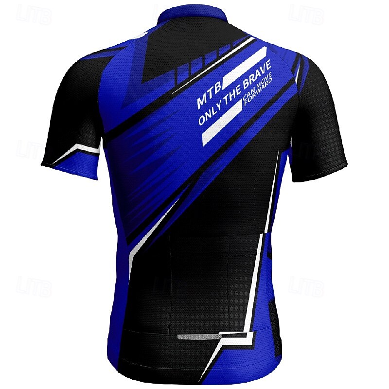 Men's Cycling Jersey Geometric Short Sleeve Bike Tee Tshirt Jersey with 3 Rear Pockets Mountain Bike MTB Quick Dry Anatomic Design Wicking Breathable Sports Yellow Red Royal Blue Clothing Apparel2