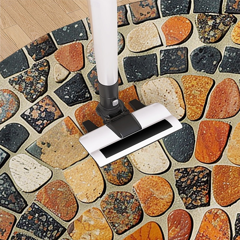 Cobblestone Semi-round Doormat Kitchen Mat Floor Mat Non-Slip Area Rug Oil Proof Rug Indoor Outdoor Mat Bedroom Decor Bathroom Mat Entrance Rug Spring Summer4