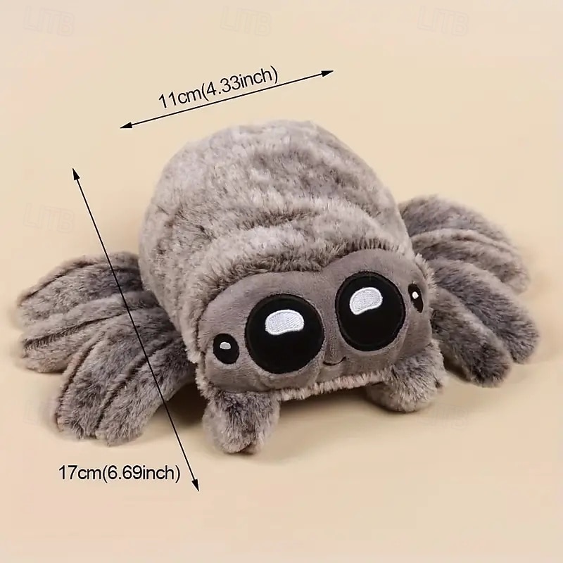 Realistic Soft Polyester Fiber Spider Plush Toy - 1pc Hand Puppet Prank Prop for Halloween Home Decor - Suitable for Ages 3 Assorted Colors3