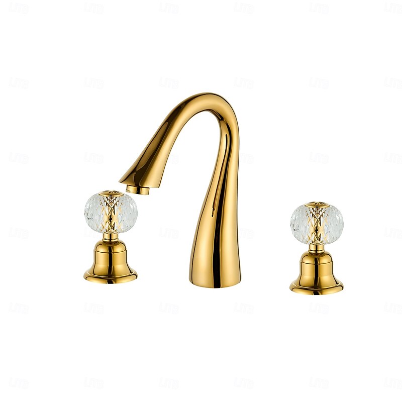 Bathroom Sink Faucet - Widespread Electroplated Widespread Two Handles Three HolesBath Taps3