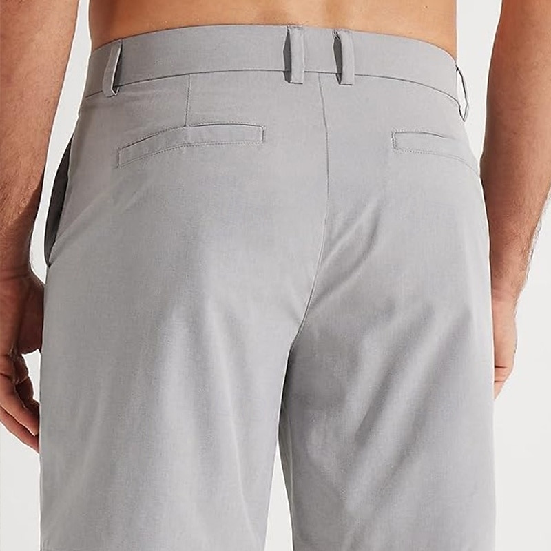 Men's Shorts Dress Shorts Golf Shorts Pocket Straight Leg Plain Quick Dry No-Iron Knee Length Outdoor Daily Running Fashion Business Black Navy Blue Stretchy2