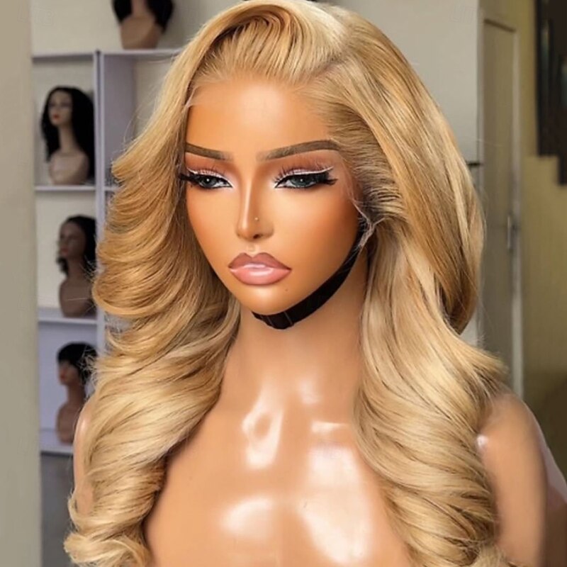 Brazilian Virgin Hair Loose Wave Colored Glueless 5x5 Closure Wigs Honey Blonde Lace Frontal Wig Pre-Plucked for Women4