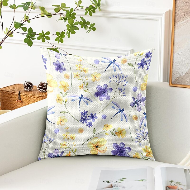 Floral Pastoral Decorative Toss Pillows Cover 1PC Soft Square Couch Cushion Case Pillowcase for Bedroom Livingroom Sofa Chair4