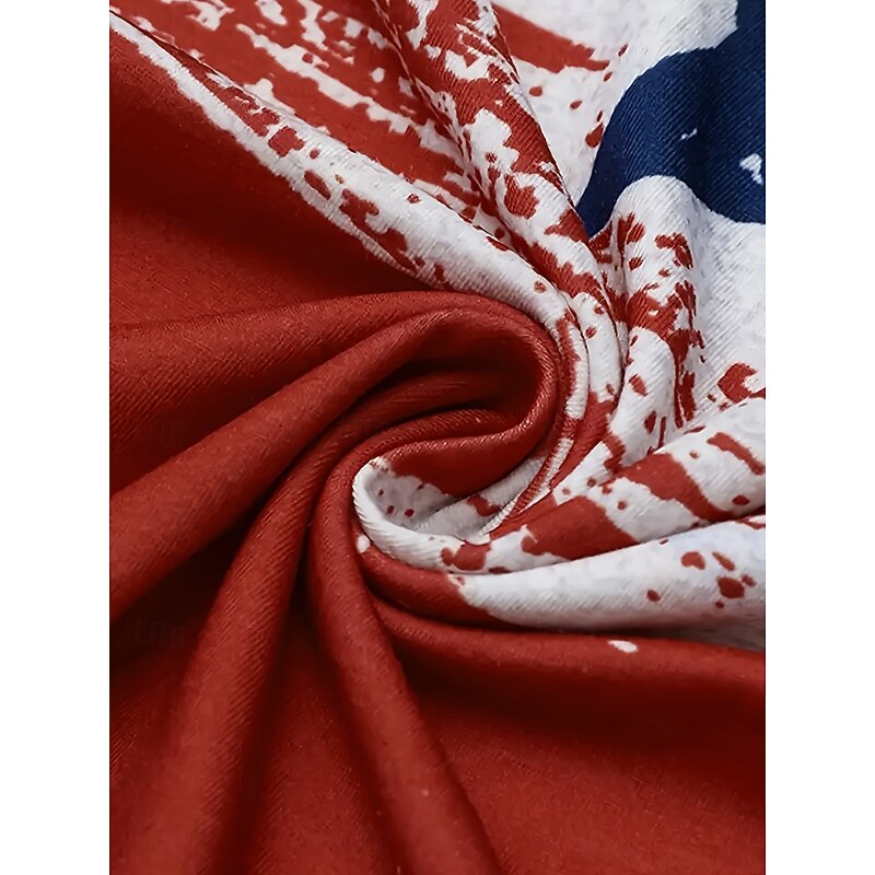 Women's Patriotic  Camisole Tank Top Graphic Flag Stylish Casual Sleeveless V Neck Regular Tops Daily Print Red Summer3