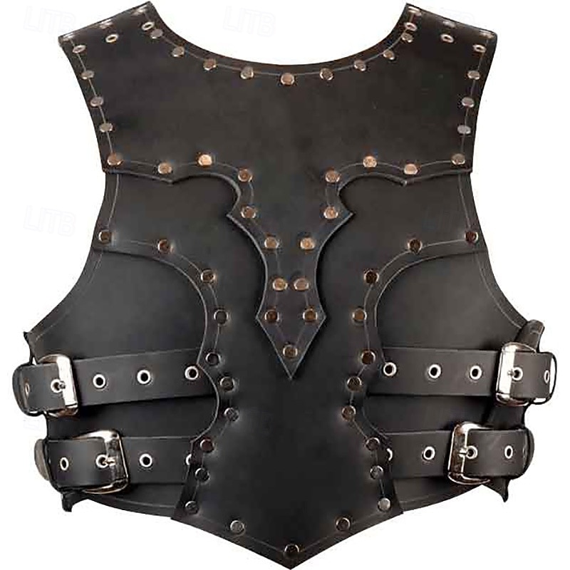 Retro Vintage Medieval Renaissance Armor Masquerade Chest Guard Rivet Fancy Dress Men's Celtic Halloween Carnival Masquerade Performance Halloween Masquerade Adults' Vest4