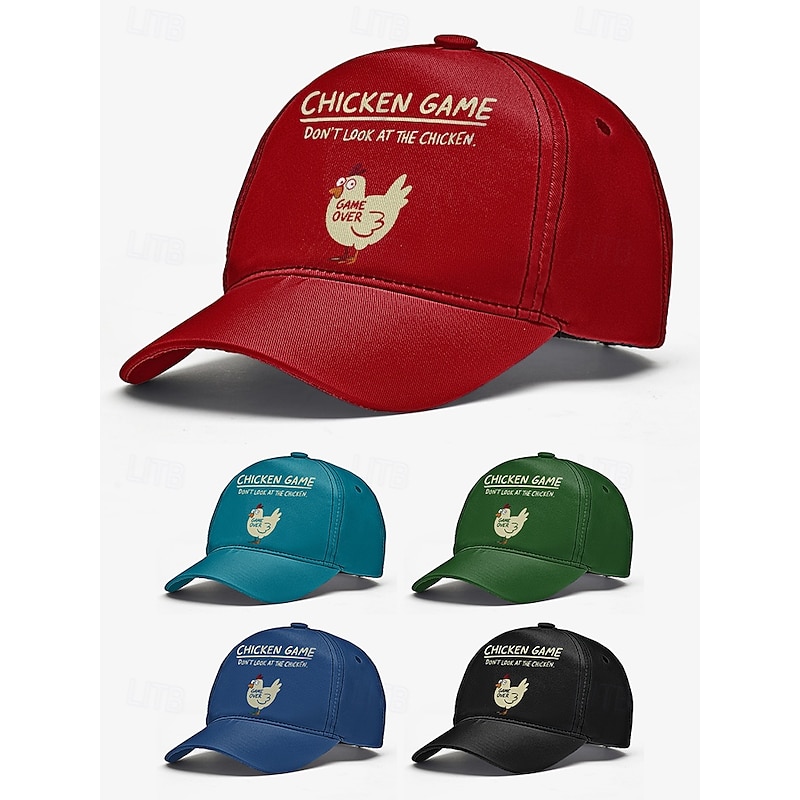Funny Chicken Game Baseball Cap – Adjustable Unisex Embroidered Hat, Casual Sports Cap for Outdoor, Streetwear and Daily Wear