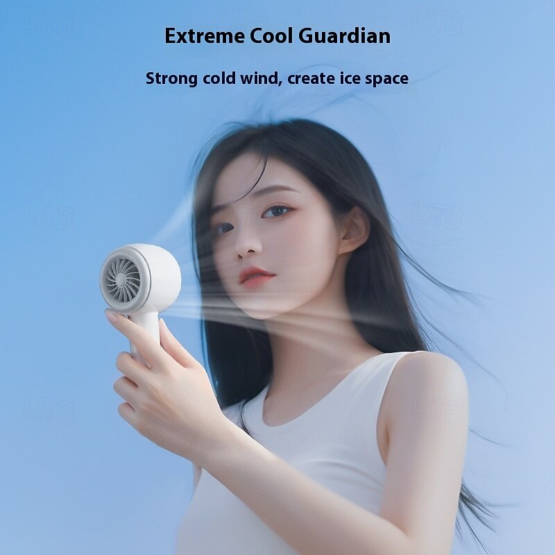 High Power Portable Handheld Fan – LED Display USB Rechargeable Mini Cooling Fan with 5 Speeds and Long Battery Life3