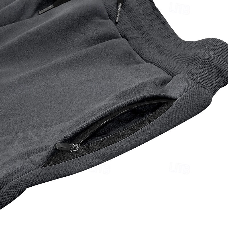 Men's Capri Cargo Shorts Sweat Shorts Shorts Running Shorts Casual Shorts Drawstring Elastic Waist Multi Pocket Plain Comfort Breathable Calf-Length Daily Running Gym Casual Athleisure Black Khaki3