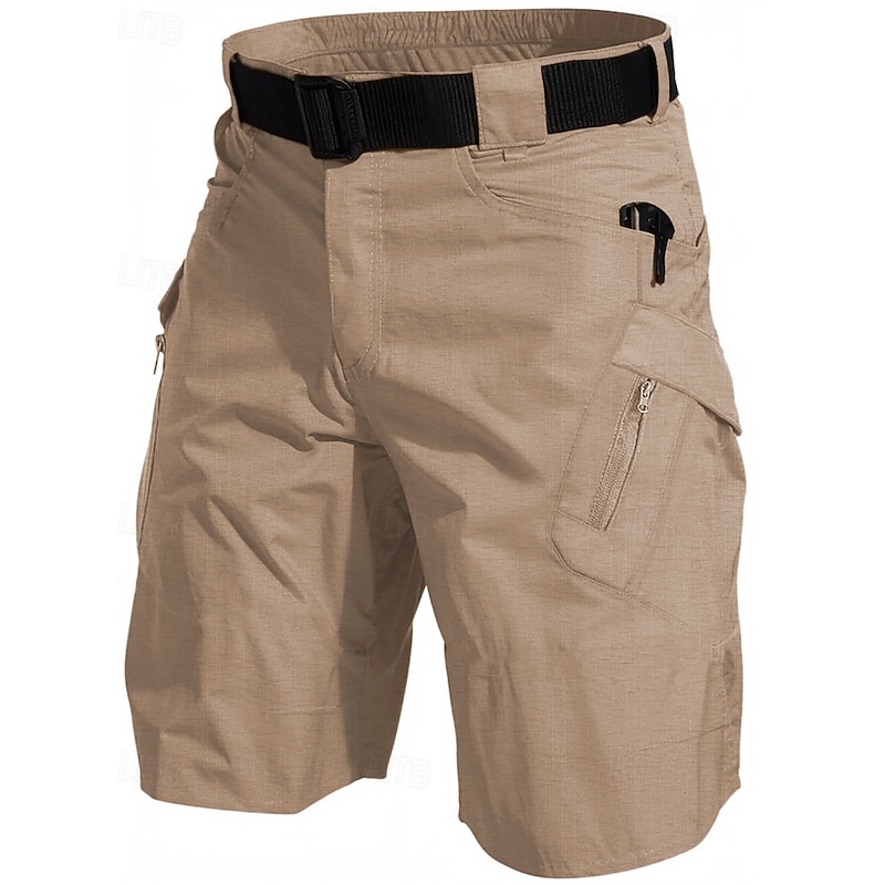 Men's Tactical Shorts Cargo Shorts Shorts Summer Shorts Hiking Shorts Multi Pocket Zipper Pockets Plain Comfort Wearable Knee Length Outdoor Sport Daily Fashion Casual Black Brown4