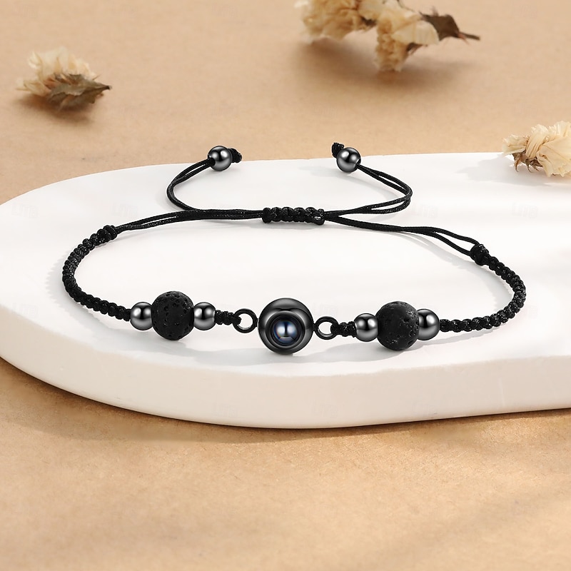 Personalized Photo Projection Braided Bracelet Custom Best Gift for Mom – Unique Keepsake Jewelry for Valentine's Day, Christmas, Anniversary, or Birthday2