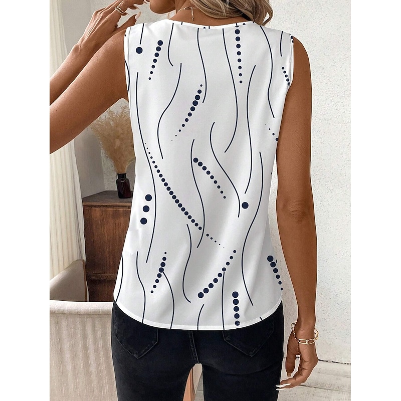 Women's Camisole Tank TopGraphic Polka Dot Stylish Casual Sleeveless V Neck Regular Tops Daily Print White Red Blue Green Beige Summer2