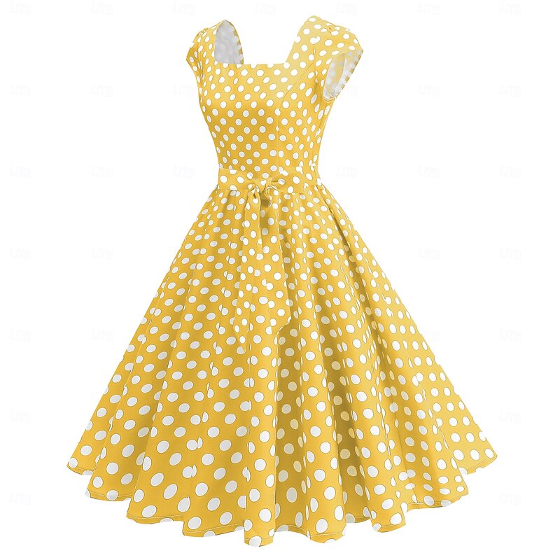 Retro Vintage 1950s Grease Outfits Dress Swing Dress Polka dots Fancy Dress Women's Carnival Masquerade Daily Wear Bachelorette Party Adults' Dress Homecoming Dresses2