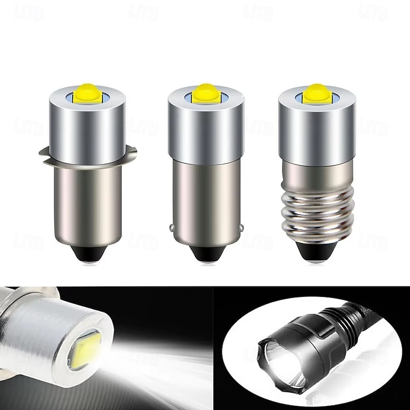 6 Pcs Flashlight LED Bulb Lighting Light Source P13.5s Ba9s E10 Led Bulb 3w Plug-In Light High Brightness Small Bulb 3v 6v 12v 24v  1 LED Beads 3535 Warm White White