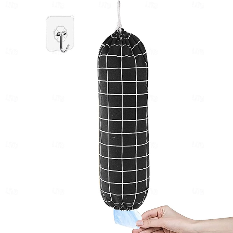 Wall-Mounted Plastic Bag Dispenser, Large Hanging Grocery Bag Storage Organizer, Easy Pull-Out Trash Bag Holder for Kitchen & Home3