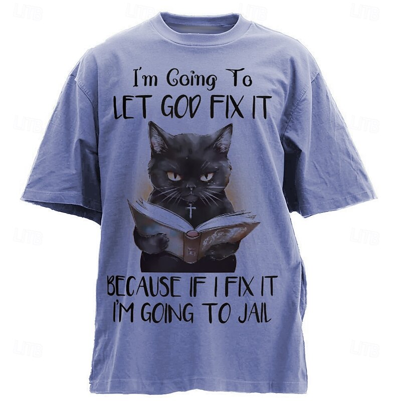 Men's Cat T Shirt Half Sleeve T shirt 3D Print Crew Neck Shirt Designer Casual Party Holiday Blue Khaki Gray Summer Spring Clothing Apparel S M L XL XXL XXXL2