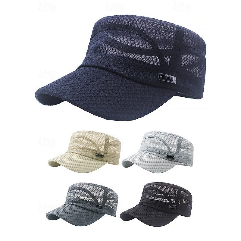 "Men's Breathable Mesh Military Cap – Lightweight Summer Army Hat, Outdoor Tactical Sun Visor for Hiking, Fishing & Sports"2