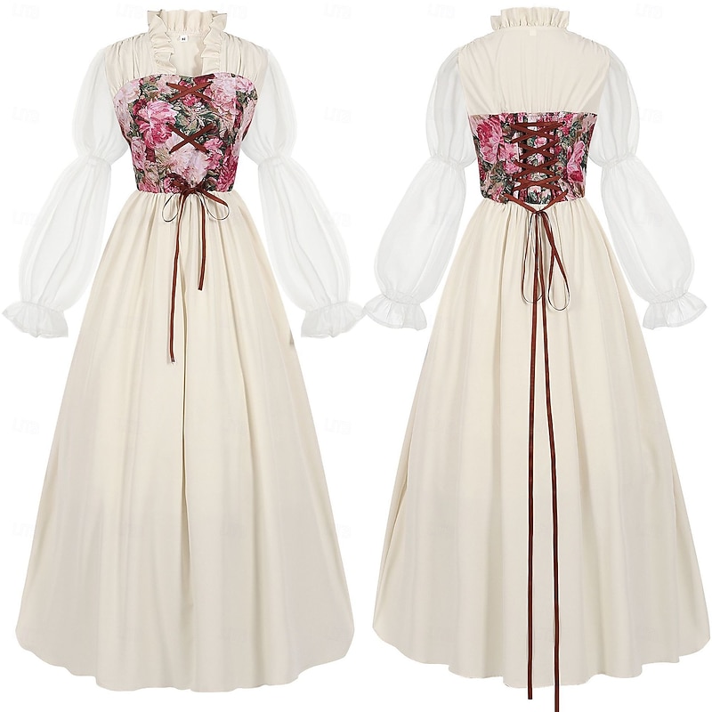 Retro Vintage Medieval Renaissance Dress Accesories Set Viking Elven Fancy Dress Women's Halloween Carnival Masquerade LARP Adults' Dress More Accessories Earrings3