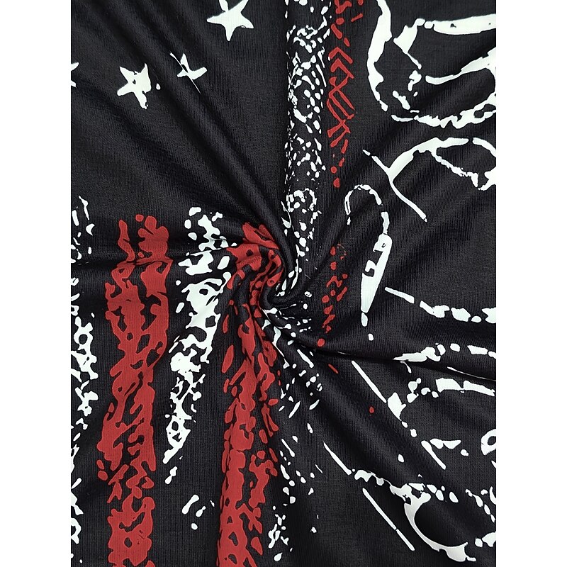 Women's Patriotic  Camisole Tank Top Flag Daily Stylish Sleeveless Notched Neck Regular Tops Daily Holiday Buttons Print Black Summer2