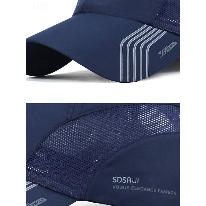 Men's Lightweight Breathable Golf Hat - Quick Dry Sports Cap with Mesh Panel, UV Protection, Adjustable for Outdoor Activities, Running, Tennis and Golf 7