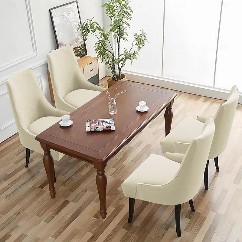 1PC Stretch Waterproof Wingback Chair Covers Slipcover - Reusable Arm Chair Protector Cover, Washable Dining Chair Covers Protectors for Dining Room3