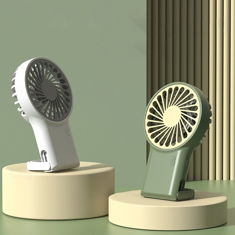 Foldable Cartoon Mini Fan – USB Rechargeable Handheld Fan with Hiking Buckle, Ideal for Kids or Travel4
