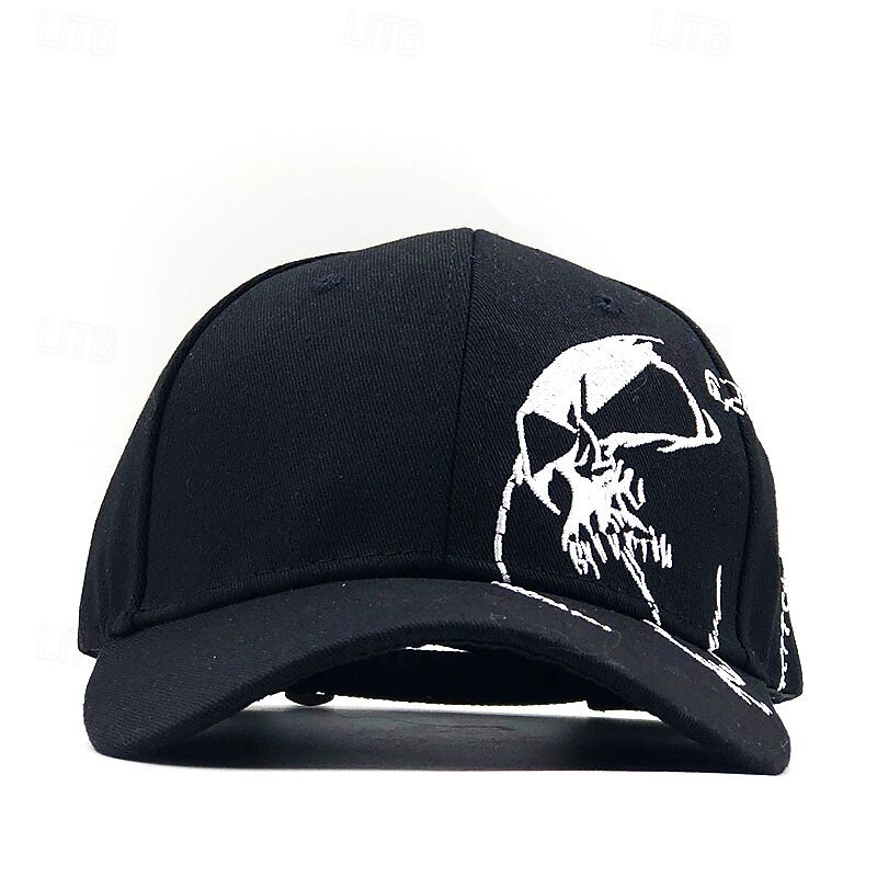 Men's Baseball Cap Sun Hat Trucker Hat Black Dark Navy Cotton Embroidered Fashion Casual Daily Cool Skulls Skulls Adjustable Sunscreen Breathable2