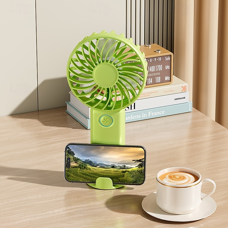 3-Speed Portable Cooling Fan – USB Rechargeable Handheld Electric Fan with 1200mAh Battery for Personal Use4