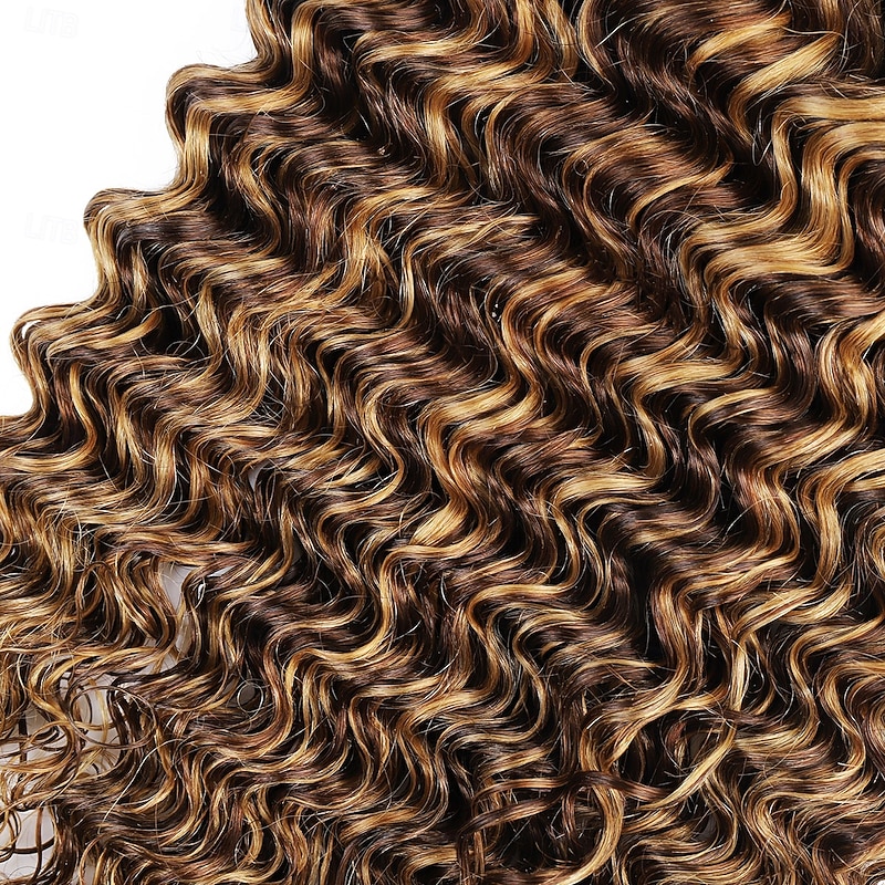 3 Bundles Human Hair Highlight P4/27 Deep Wave Human Hair Extensions with 4*4 Closure For Black Women3