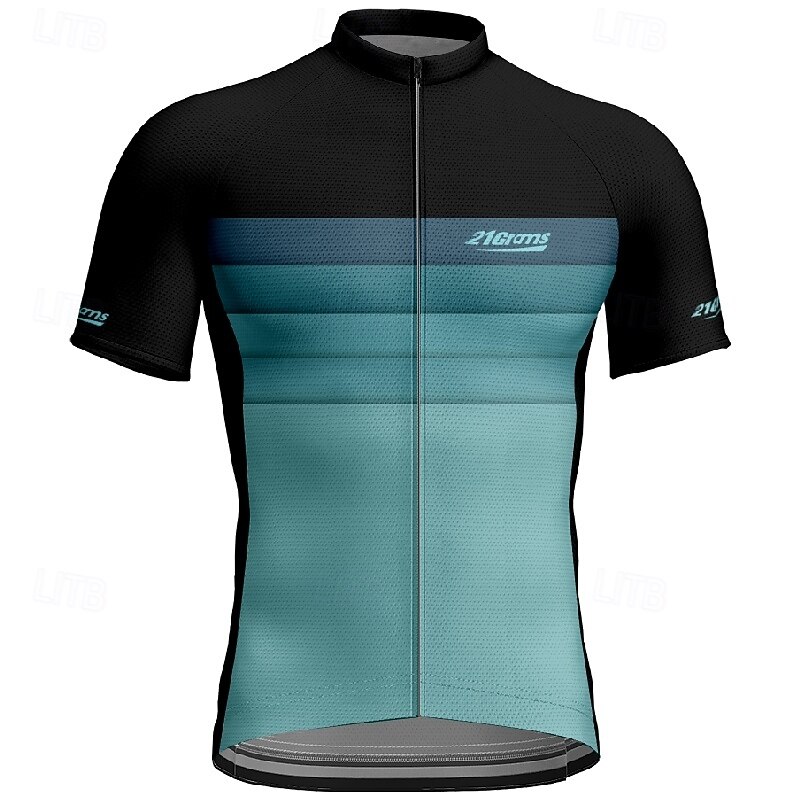 Men's Cycling Jersey Gradient Short Sleeve Bike Tee Tshirt Jersey with 3 Rear Pockets Mountain Bike MTB Quick Dry Anatomic Design Wicking Breathable Sports Yellow Red Blue Clothing Apparel - Main Image