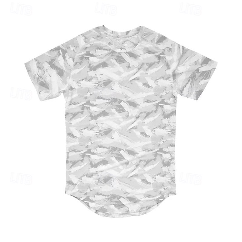 Men's Tracksuit Outfit Set Shorts Crew Neck Outdoor Daily Sports Pocket Drawstring 2 Piece Camouflage White Dark Grey Army Green Polyester Activewear Classic Casual Summer3