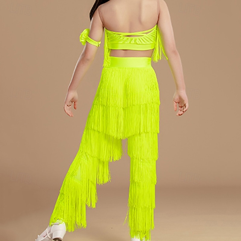 Kids' Dancewear Top Tassel Girls' Performance Daily Wear Sleeveless High Lycra2