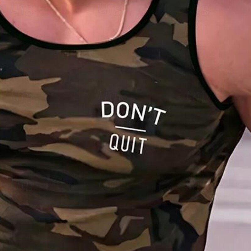 Men's Tank Top Vest Top Sleeveless Shirt Sleeveless Crew Neck Summer Camouflage Sports Fashion Comfortable Print Casual Beach Gym Army Green Top Tee for Men3