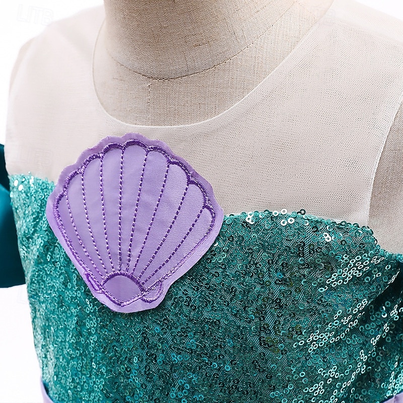 Kids Girls' Dress Cosplay Dress Princess Dress Color Block Flower Sleeveless Performance Party Cosplay Costumes Mesh Patchwork Adorable Costume Sweet Polyester Lace Midi Party Dress Summer Spring 44