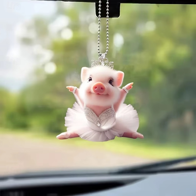 2D Explosion of Cute Piggy Car Interior Acrylic Charm Pendant Key Charm Cute Keychain Cute Car Accessories Car Decoration4