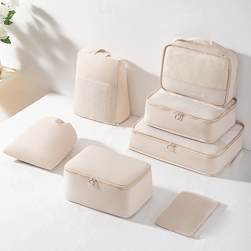 Compression Packing Cubes Set for Travel, 7-Piece Luggage Organizer Kit, Digital, Toiletry & Cosmetic Storage Bags, Non-Compression Travel Pouch Set2