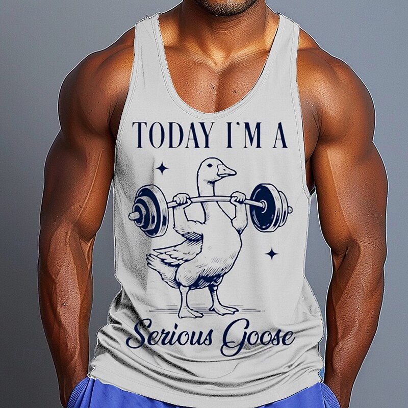 Men's Funny Slang Vest Top Sleeveless T shirt 3D Print Crew Neck Shirt Sports Fashion Daily Gym Hiking White Pink Blue Summer Spring Clothing Apparel S M L XL XXL XXXL