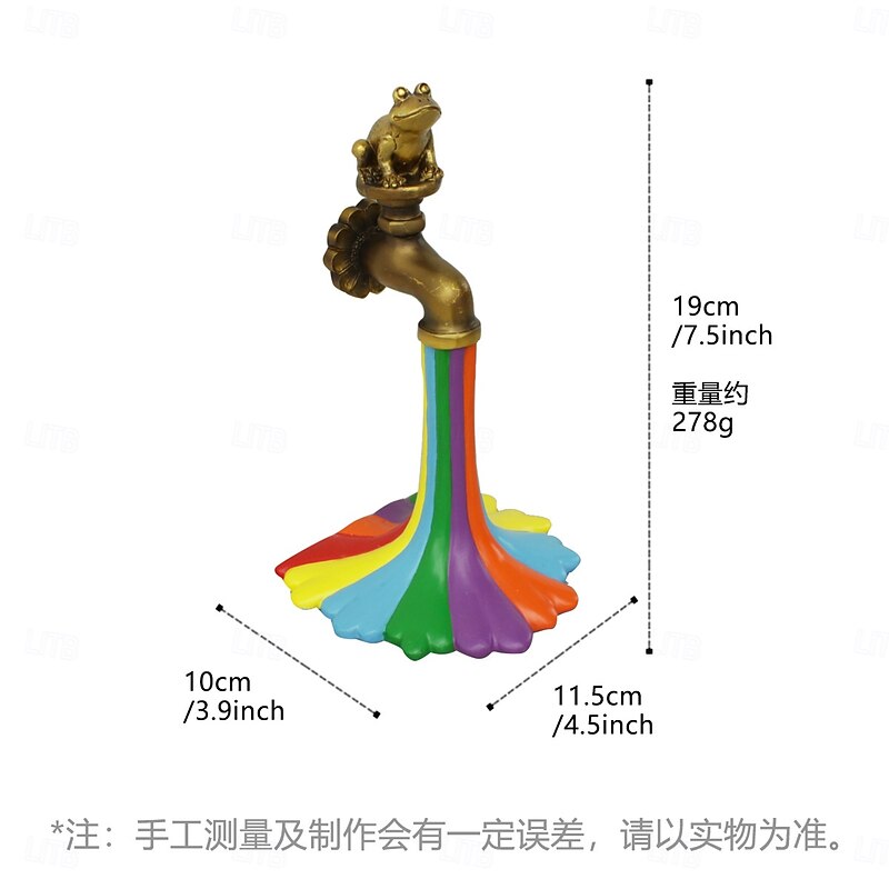 Rainbow Faucet Garden Statue Ornament, Outdoor Patio Courtyard Lawn Decorations, Whimsical Resin Rainbow Tap Statue, Gardening Decor for Housewarming, Birthday, Bookends for Shelves2